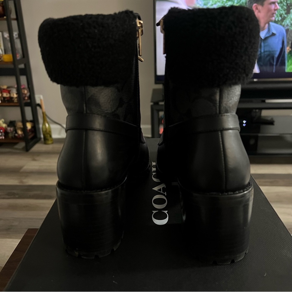 Coach Jill Women's Black Lace-Up Boots - Picture 5 of 8